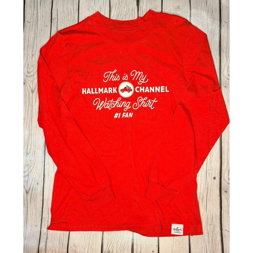 Hallmark Channel Watching Shirt Long Sleeve Red Size Small